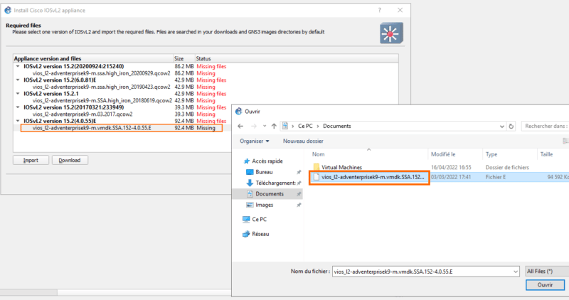 GNS3 - Importer image Cisco - Etape 8