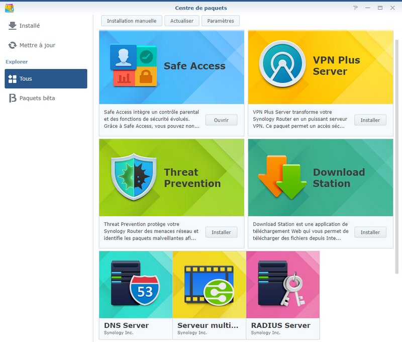 Routeur Synology - SRM - Centre de paquets