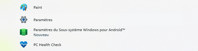 Paramètre du sous-système Windows pour Android - Windows 11