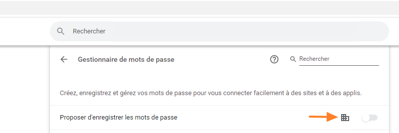 GPO Google Chrome - Gestionnaire de mots de passe désactivé