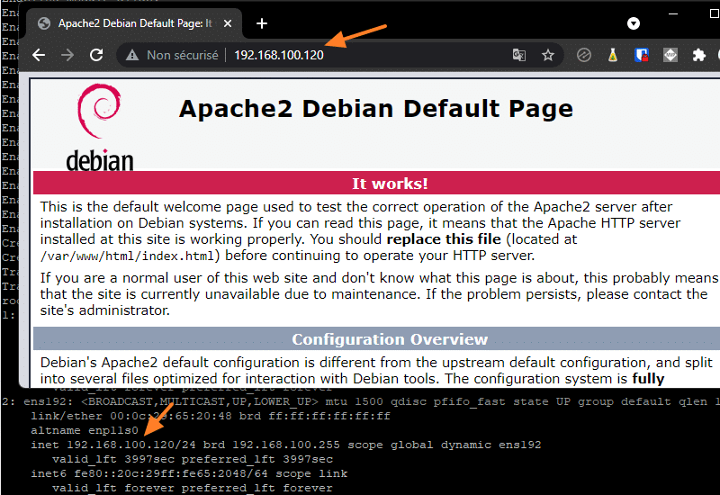 Apache en ligne, sous Debian 11