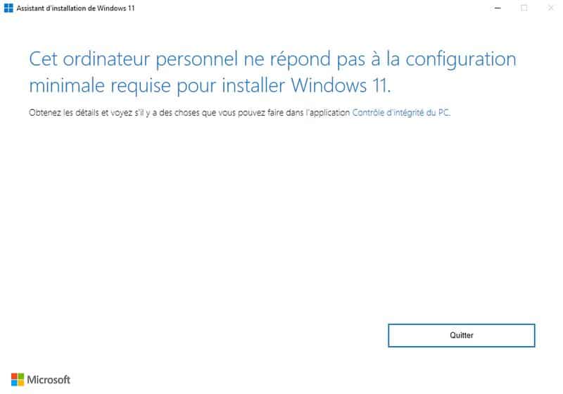 Mon PC Windows 10 n'est pas compatible Windows 11, que faire ?