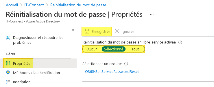 Réinitialisation du mot de passe en libre-service