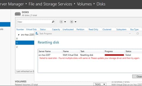 Windows Server - Réinitialiser disque virtuel - Bug Octobre 2022