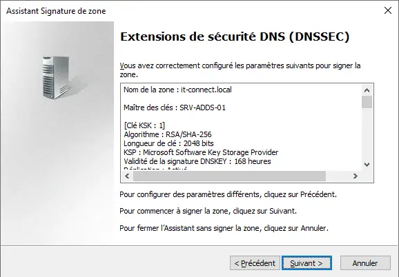 Windows Server 2022 - AD DNSSEC - Signer une zone - Etape 13