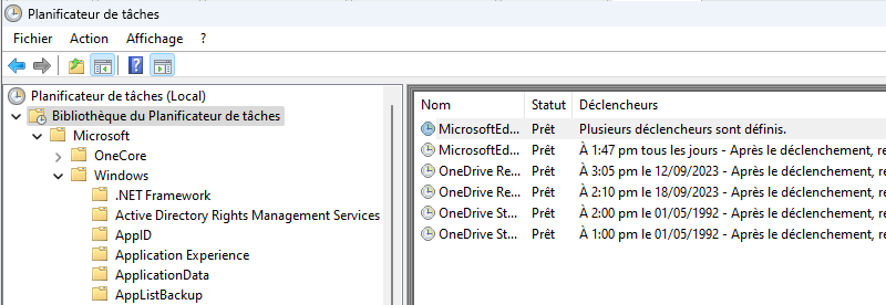 Ouvrir le planificateur de tâches Windows 11