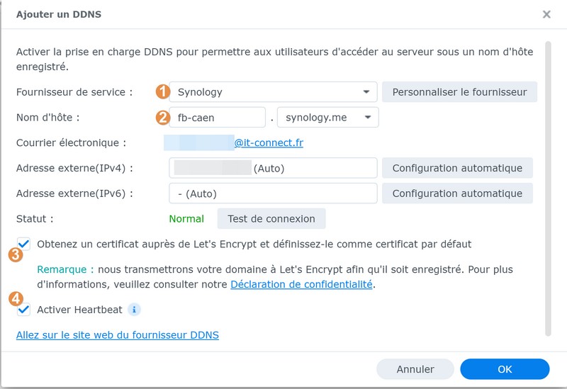 Synology - Ajouter un DDNS