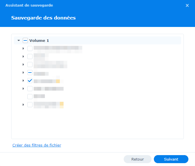 Synology - Hyper Backup - Données à sauvegarder