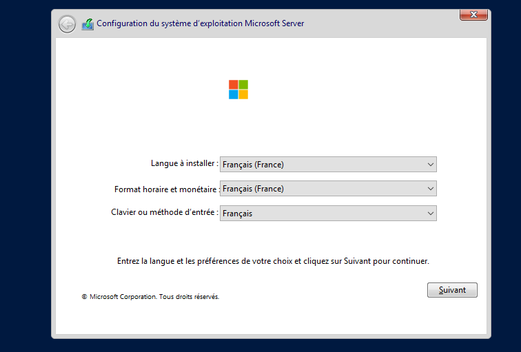 Exemple - Assistant installation de Windows Server 2022