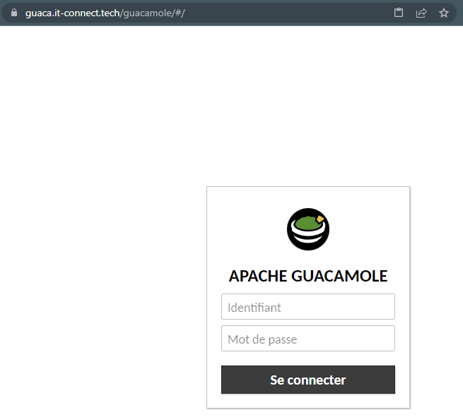 Apache Guacamole - Guacamole dans URL Web