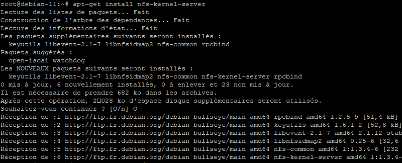 Installation serveur NFS sous Debian