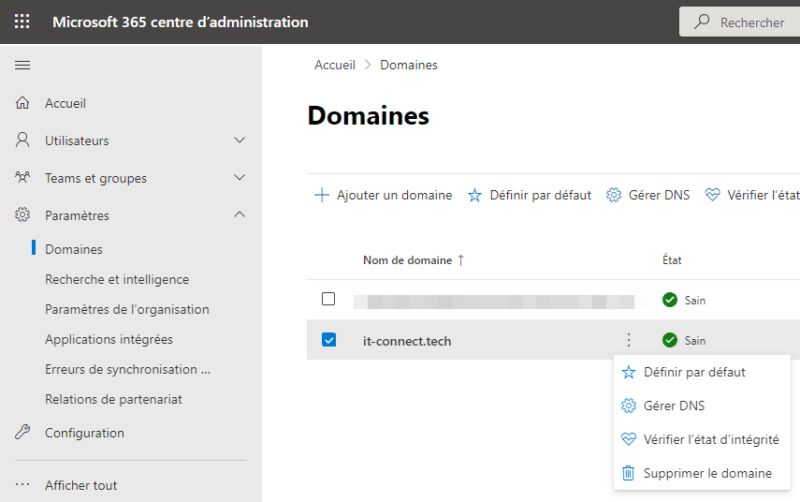 Office 365 - Supprimer un domaine