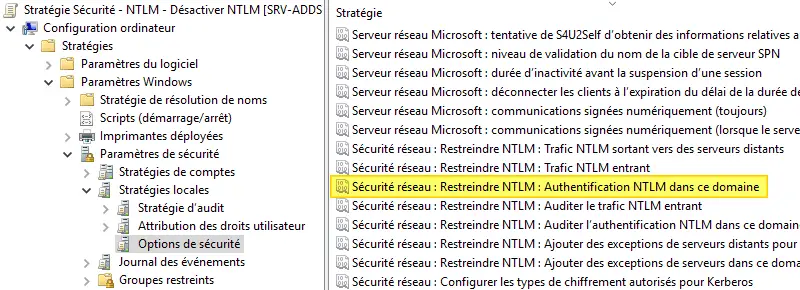 Active Directory - Désactiver NTLM par GPO