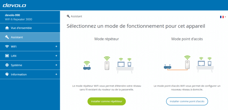 devolo WiFi 6 Repeater 3000 - Changement de mode