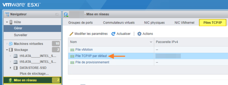 VMware ESXi - Piles TCP IP