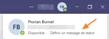 Définir un message de statut dans Teams