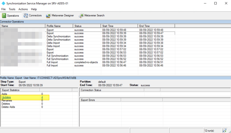 Azure AD Connect - Synchronization Service - Logs