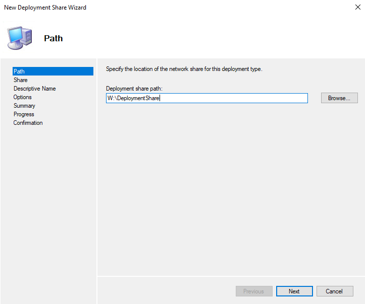 MDT avec Windows Server 2022 - Créer Deployment Share - Etape 2