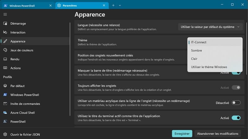 Windows Terminal - Créer un thème