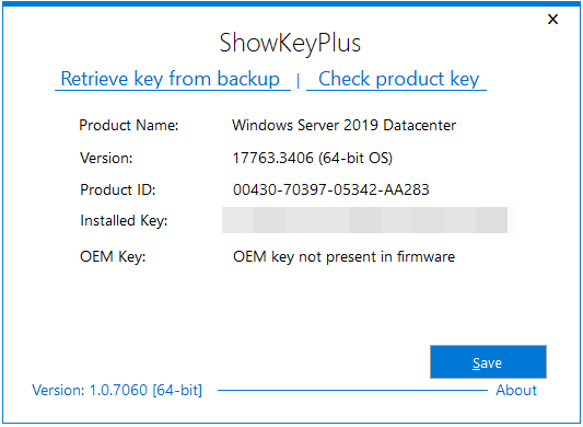 Récupérer sa clé de licence Windows avec ShowKeyPlus