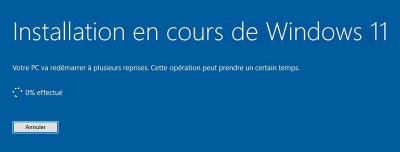 Mise à niveau Windows 10 vers Windows 11 sur PC non compatible