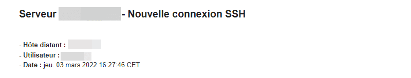 Notification e-mail SSH