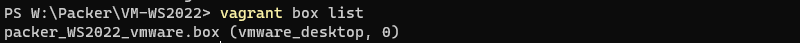 vagrant box list