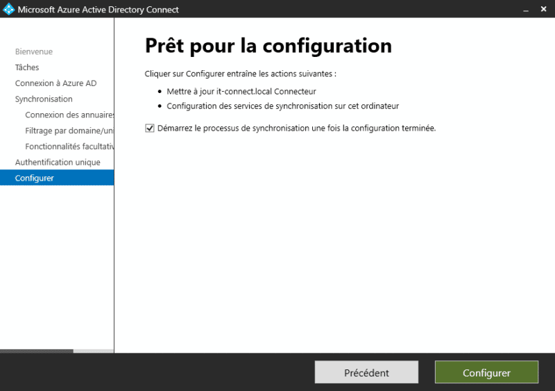 Azure AD Connect - Démarrer la synchronisation