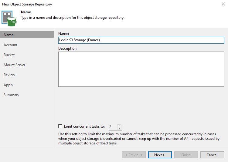 Veeam Backup et Replication 12 - Ajouter S3 Storage Leviia - 4