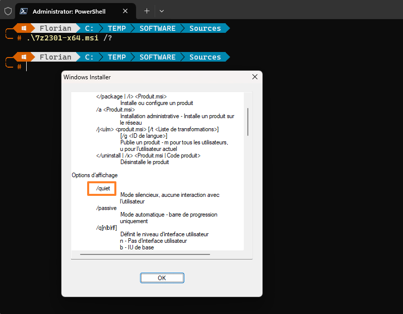 7-Zip installation silencieuse