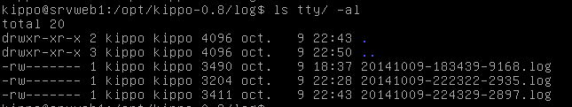 logs Kippo utilisation kippo