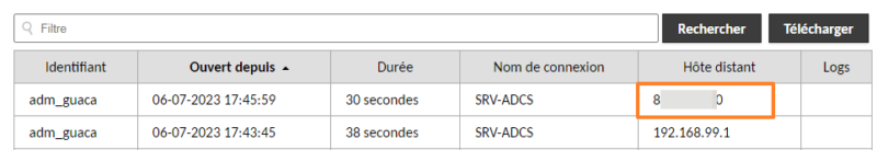 Apache Guacamole - Reverse Proxy - IP origine