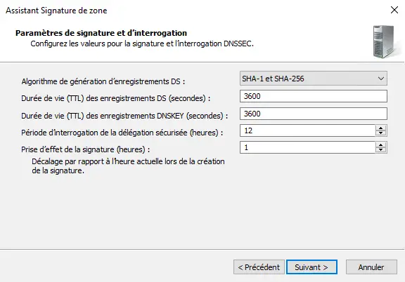 Windows Server 2022 - AD DNSSEC - Signer une zone - Etape 12