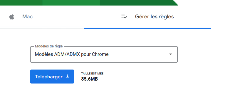 Google Chrome - Modèles ADMX