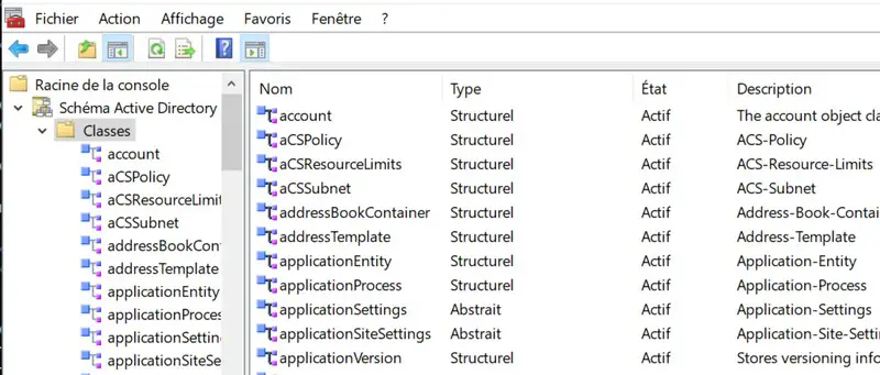 Console - Schéma Active Directory