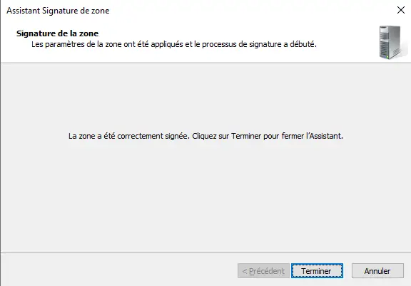 Windows Server 2022 - AD DNSSEC - Signer une zone - Etape 14