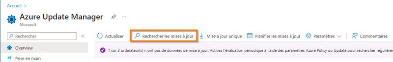 Azure Update Manager - Rechercher les mises à jour