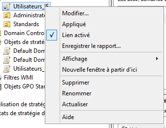 Le lien de la GPO est-il actif ?