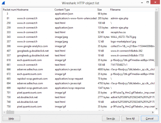 reconstruire fichier  pcap wireshark