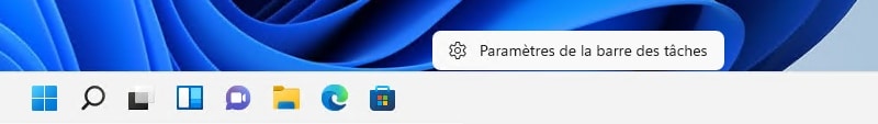 Accéder aux paramètres de la barre des tâches sur Windows 11