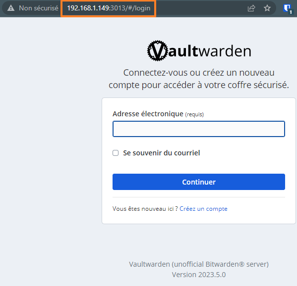 Synology - Vaultwarden - Accès local