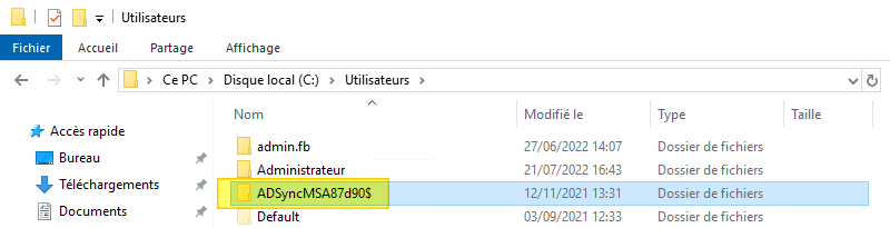 Azure AD Connect - Supprimer le profil