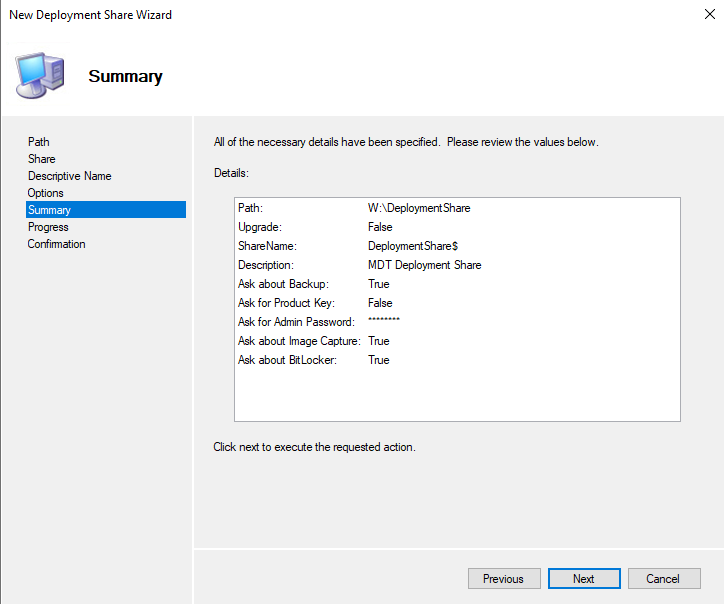 MDT avec Windows Server 2022 - Créer Deployment Share - Etape 6