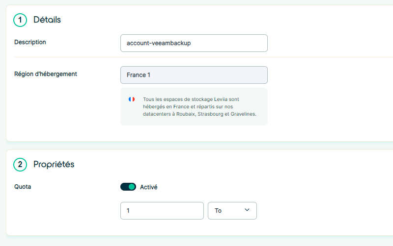 Leviia - S3 Storage - Créer un identifiant