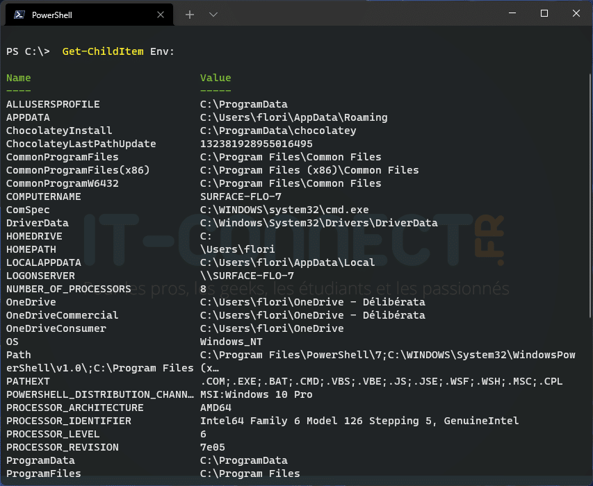 Get-ChildItem Env: