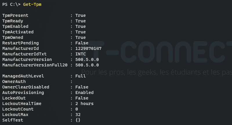 Exemple - Get-Tpm
