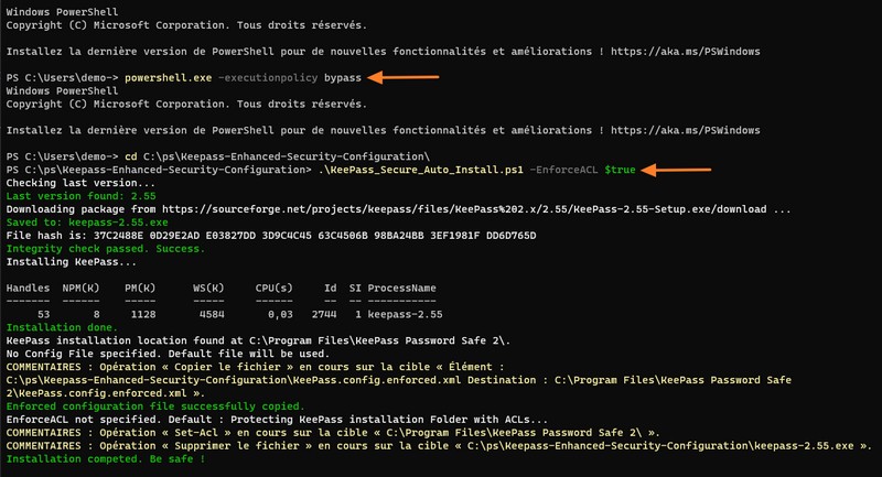 Installation de KeePass - Durcissement configuration