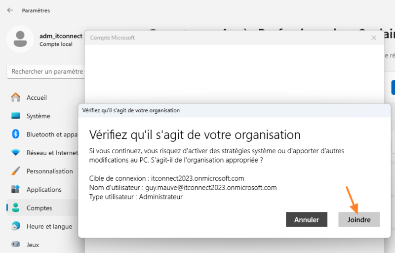 Windows 11 23H2 - Microsoft Entra Joined - Etape 4