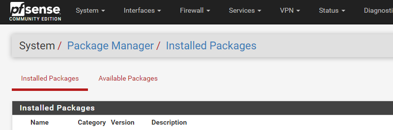 PfSense - Packages installés